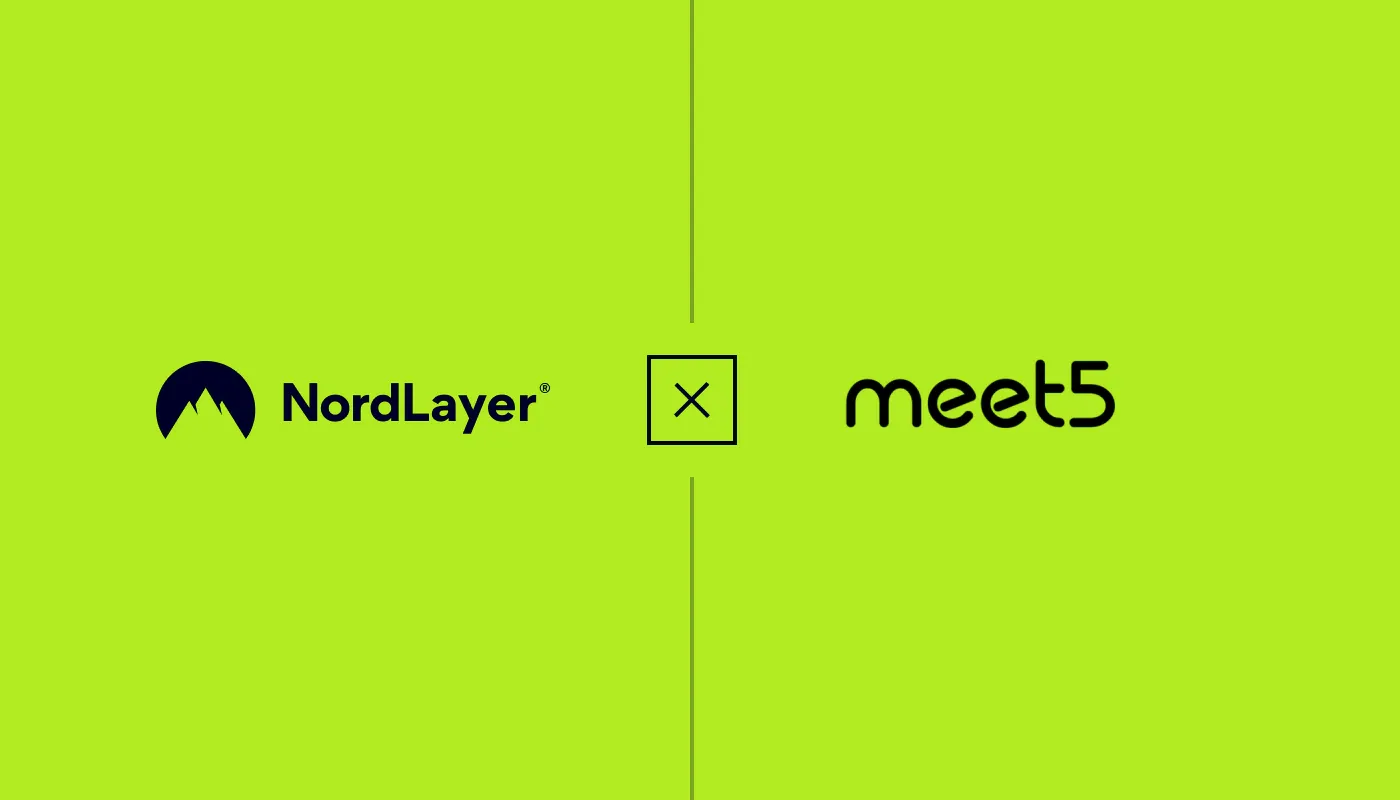 A blog cover for the NordLayer and Meet5 case study