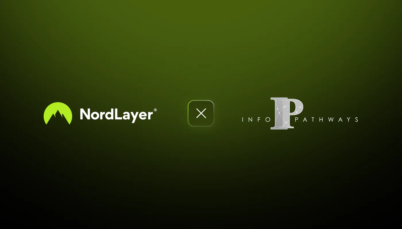 A blog cover for a case study of NordLayer and InfoPathways