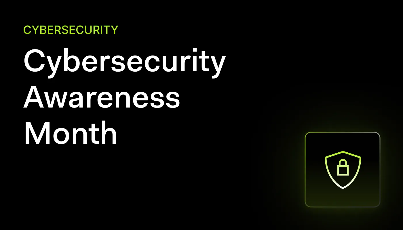 A cover for a blog with Cybersecurity Awareness Month tips for companies