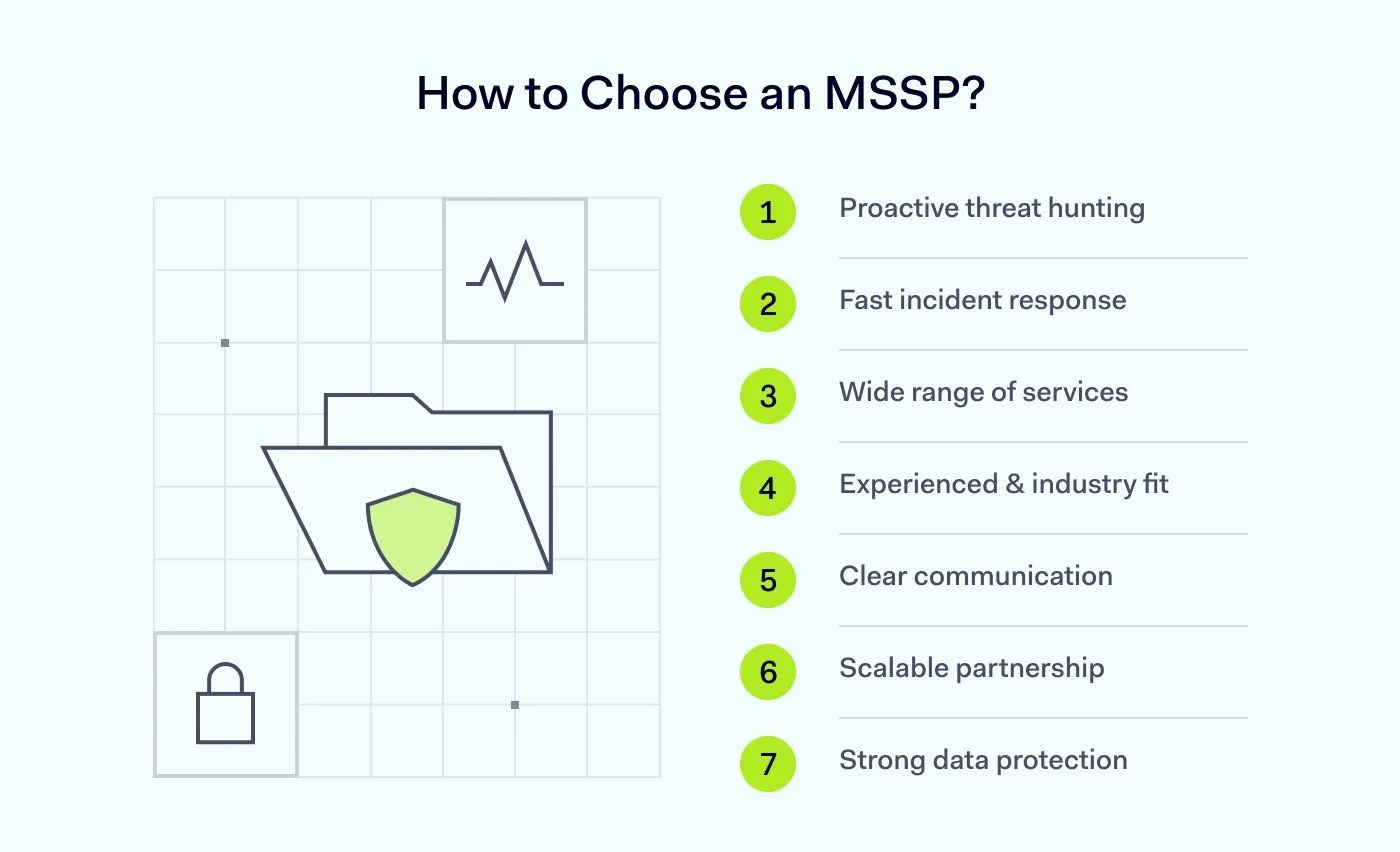 Key factors to consider when choosing a managed security service provider.