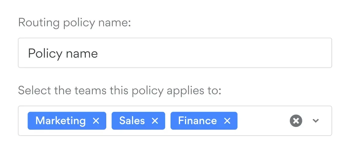 Create routing policy and select the teams this policy applies to