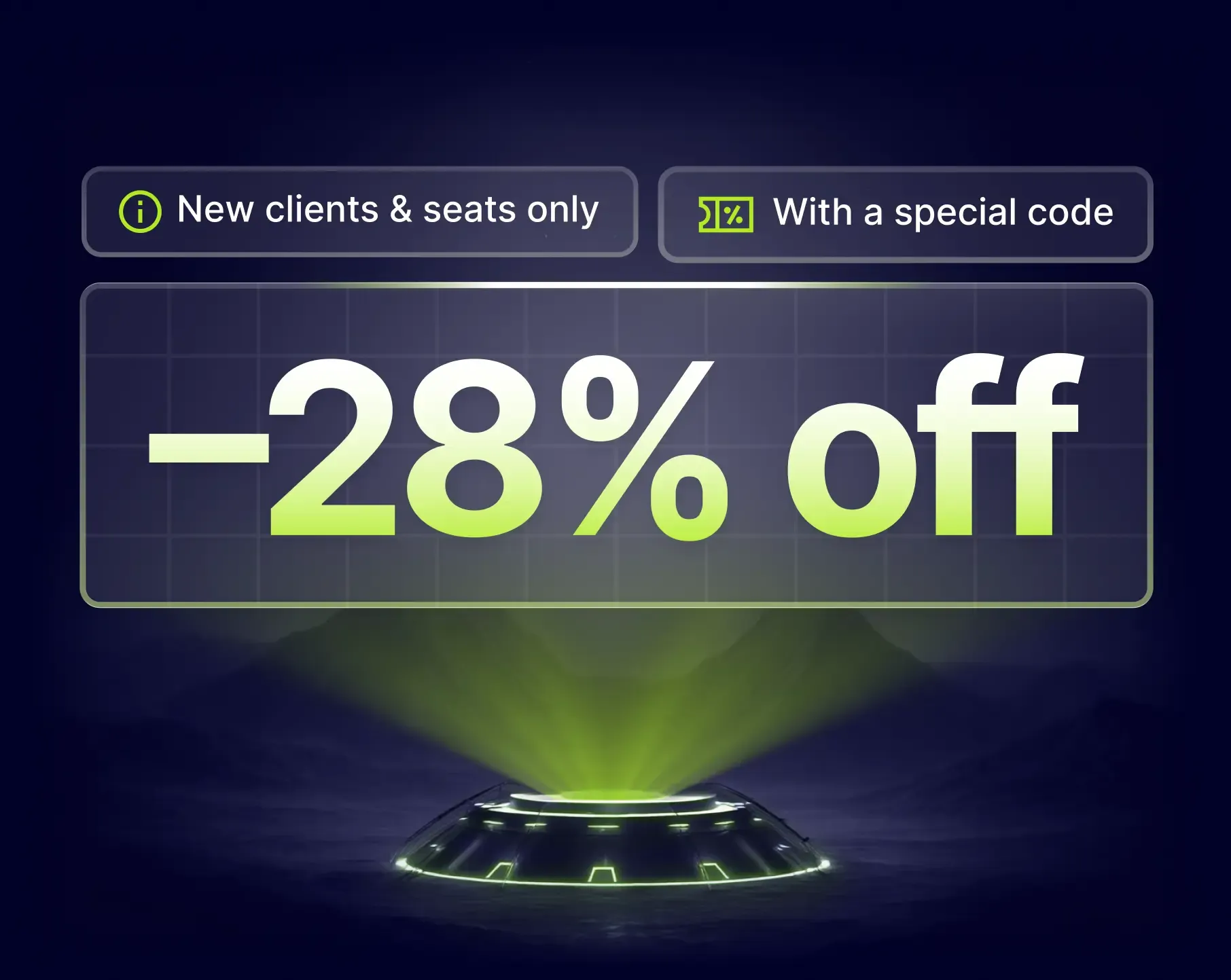 Discount visualization showing 28% off