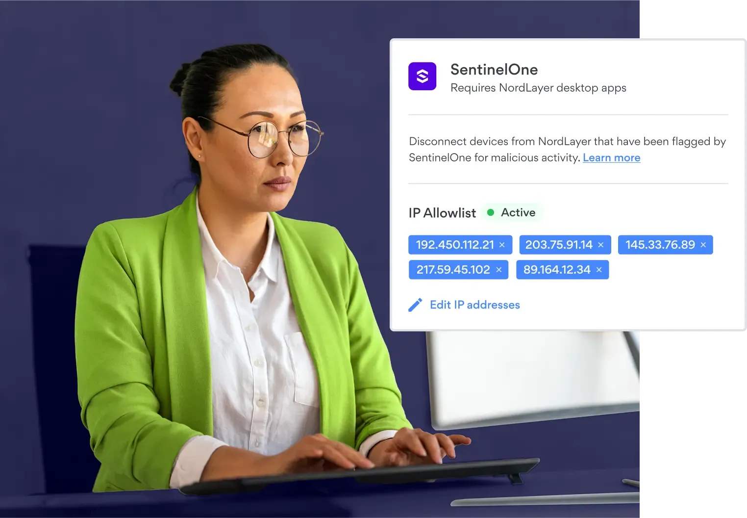 IT professional managing SentinelOne security settings on computer