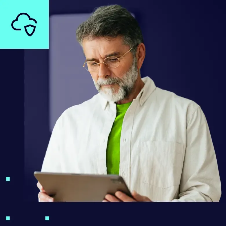 Man managing NordLayer app