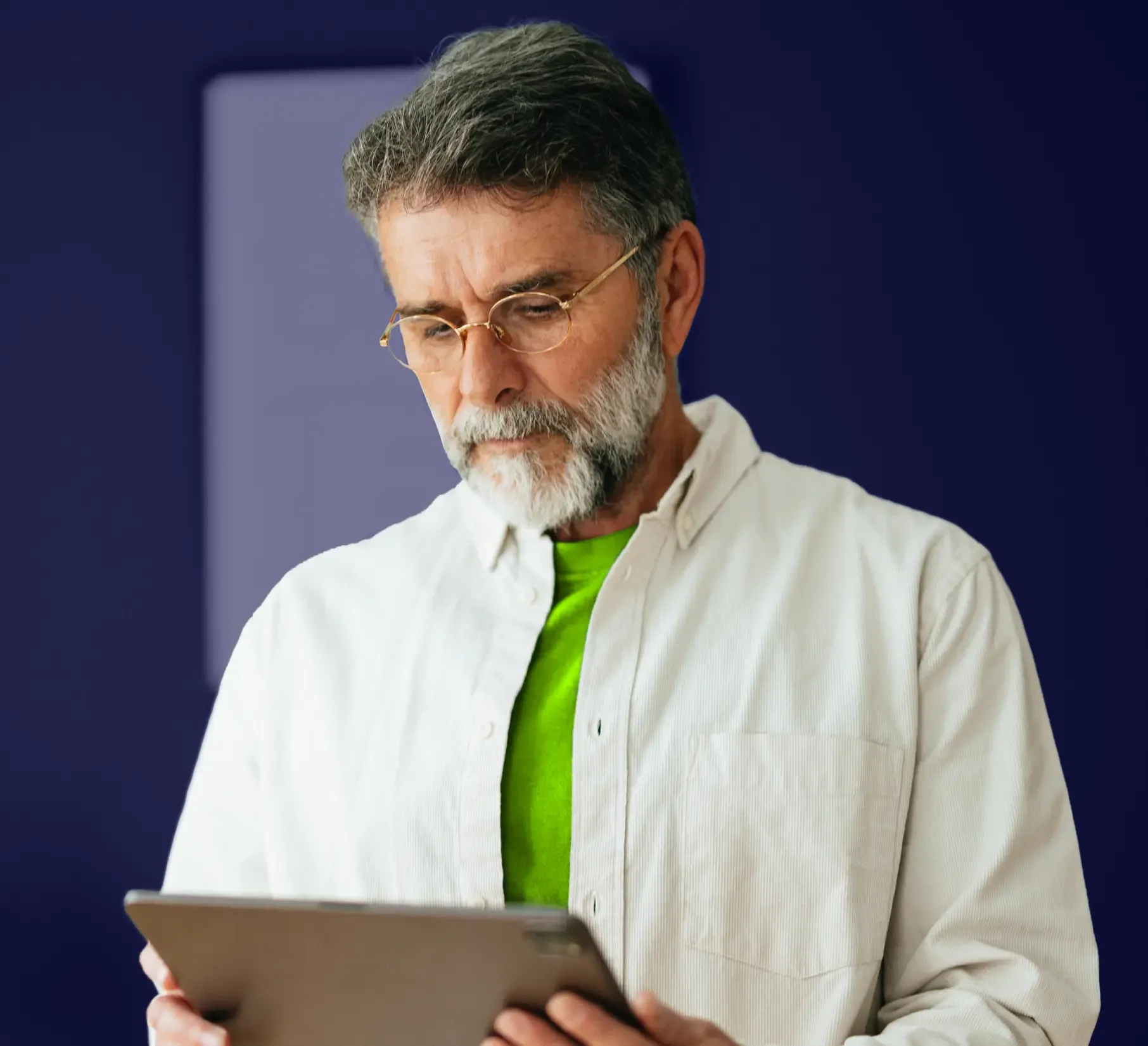 Man reading about HIPAA requirements