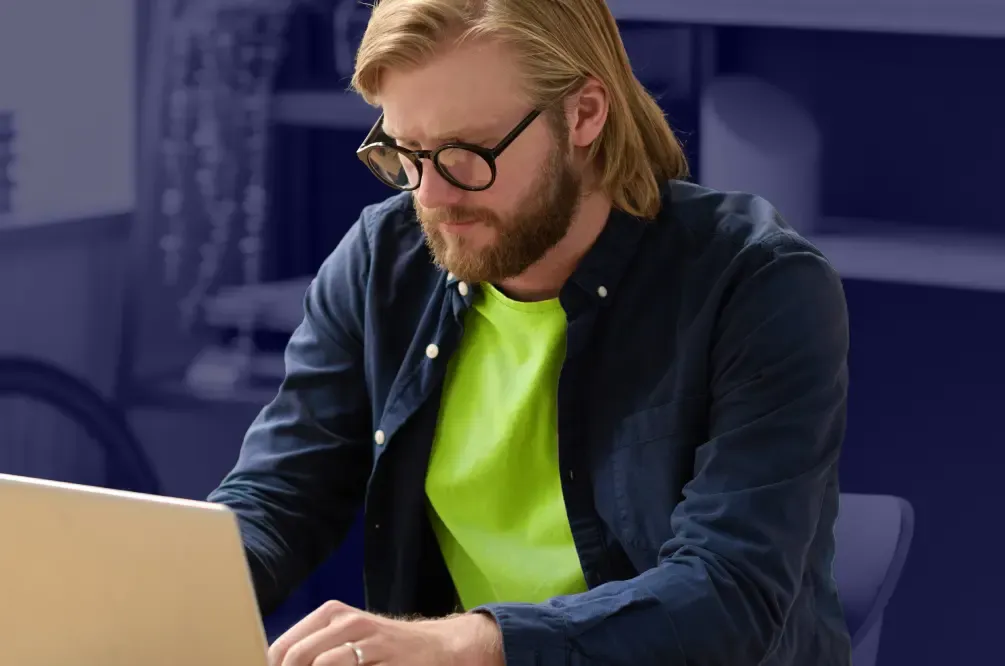 Man researching zero trust security