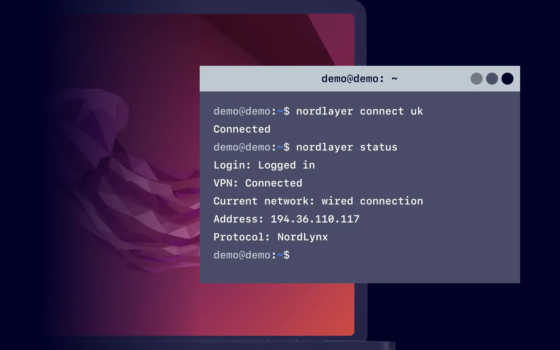NordLayer Linux application