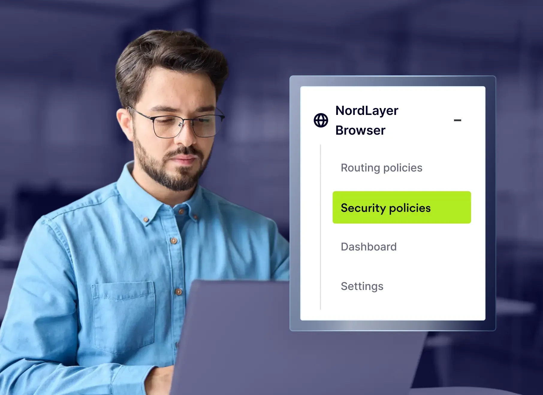 Partner admin accessing NordLayer Browser security policy controls
