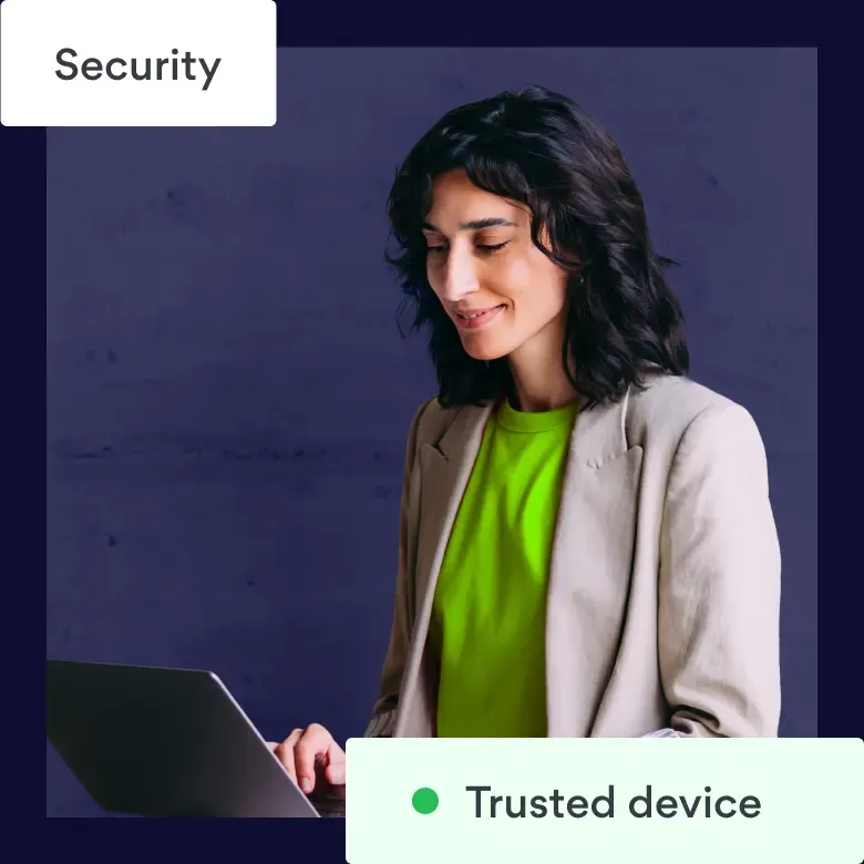 Professional managing security settings on trusted device