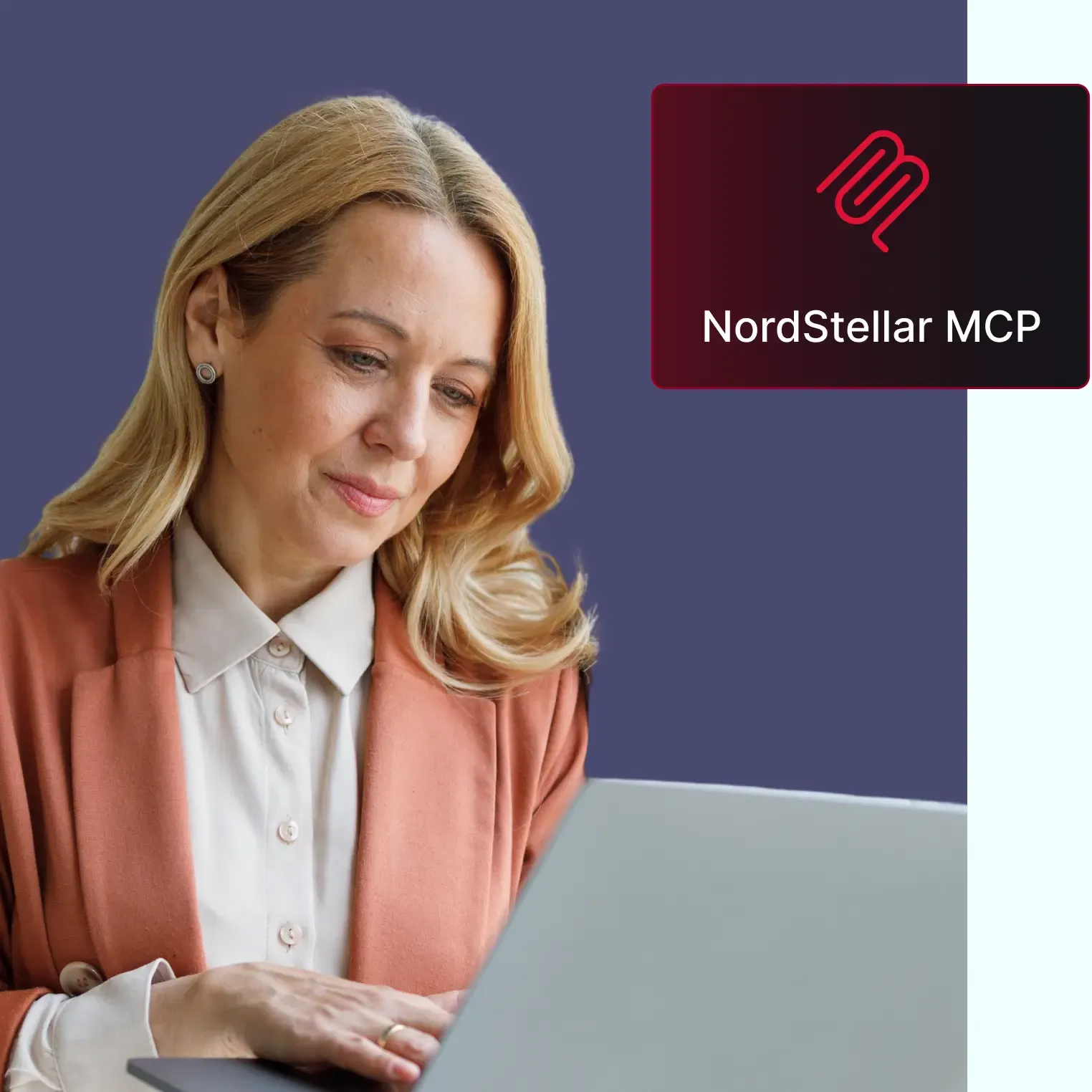 Professional using NordStellar MCP security platform on laptop