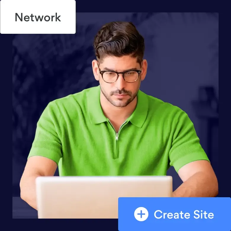 Tech professional managing secure network configuration interface