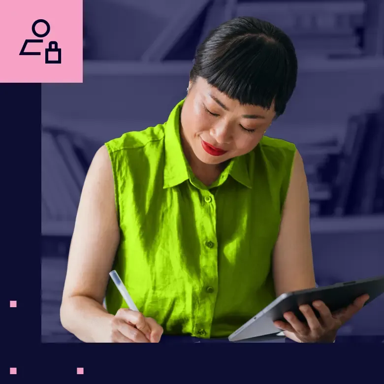 Woman working securely while using NordLayer